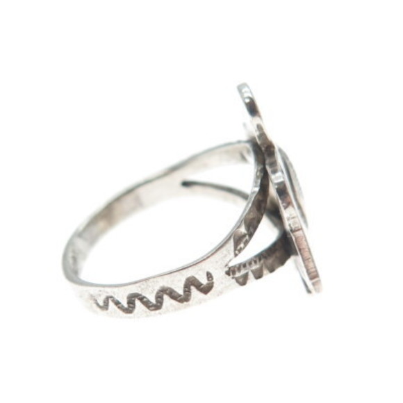 Old Pawn 925 Sterling Silver Vintage Southwestern Thunderbird Tribal Ring Size 5 - Picture 5 of 8